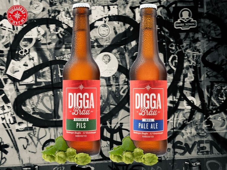 DiggaBräu Craft Bier - Bohemian Pils & India Pale Ale handgebraut & "born in HH" &